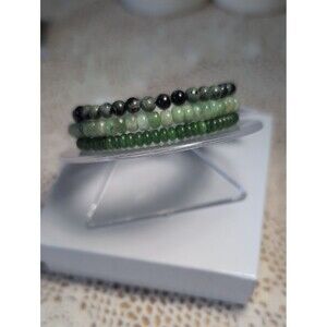 Stretch Bracelet Set- Jade, Emerald, Kambaba Jasper